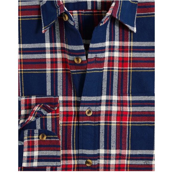 J.Crew Top Men’s Size Medium Navy / Red Classic Plaid Flannel Shirt Long Sleeve - Picture 12 of 12